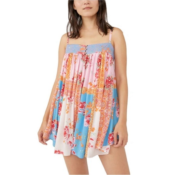 Free People Rule the World Romper in Bright Combo, Sz. S - Picture 3 of 11